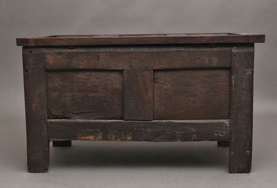 Antique 18th Century carved and inlaid oak coffer