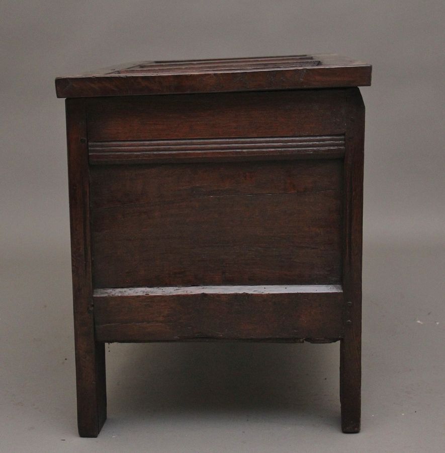 Antique 18th Century carved and inlaid oak coffer