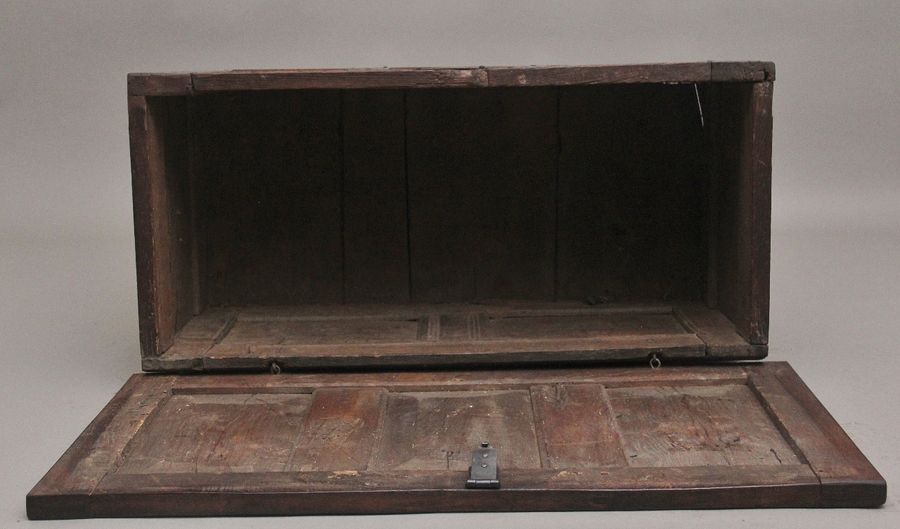 Antique 18th Century carved and inlaid oak coffer