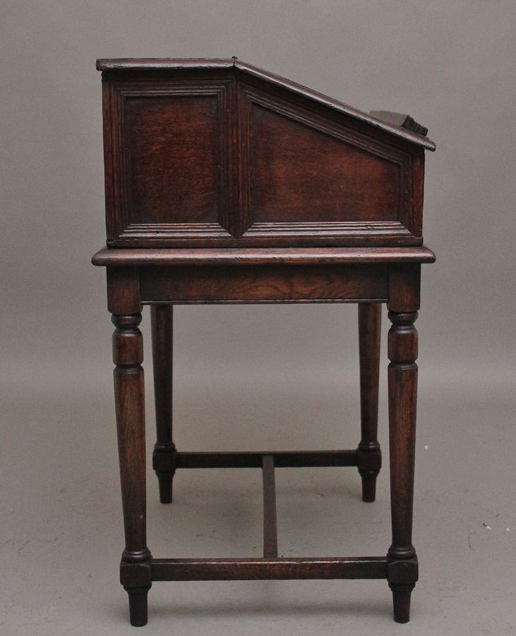 Antique 18th Century oak desk on later stand