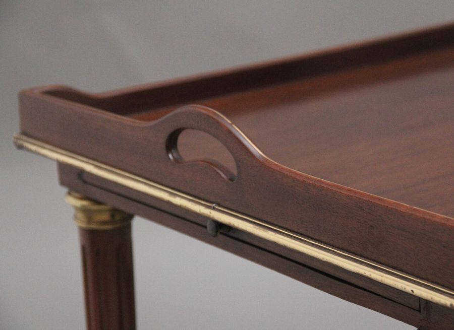 Antique 19th Century mahogany and brass inlaid occasional table