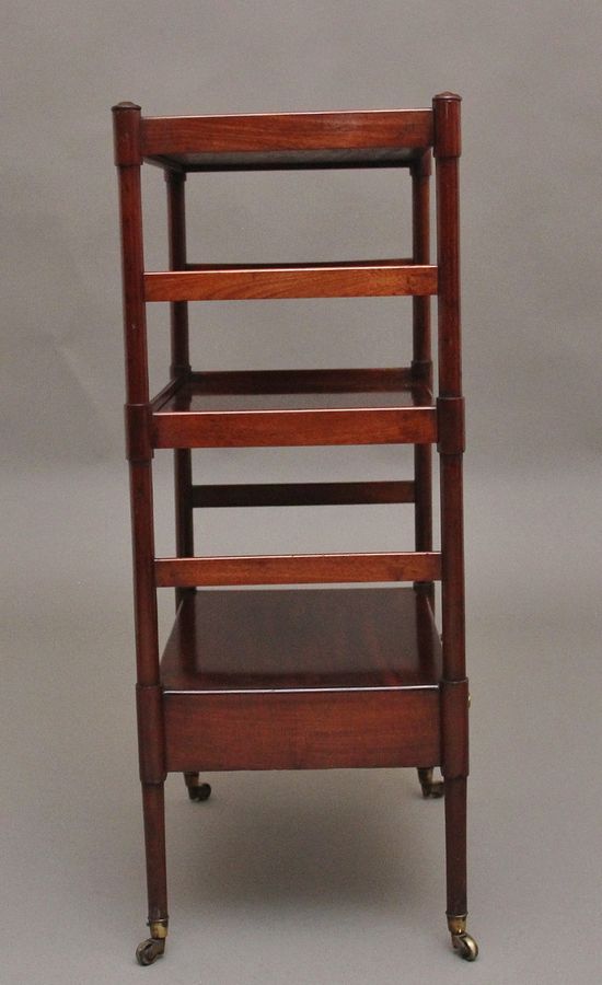 Antique Early 19th Century three tier mahogany side table