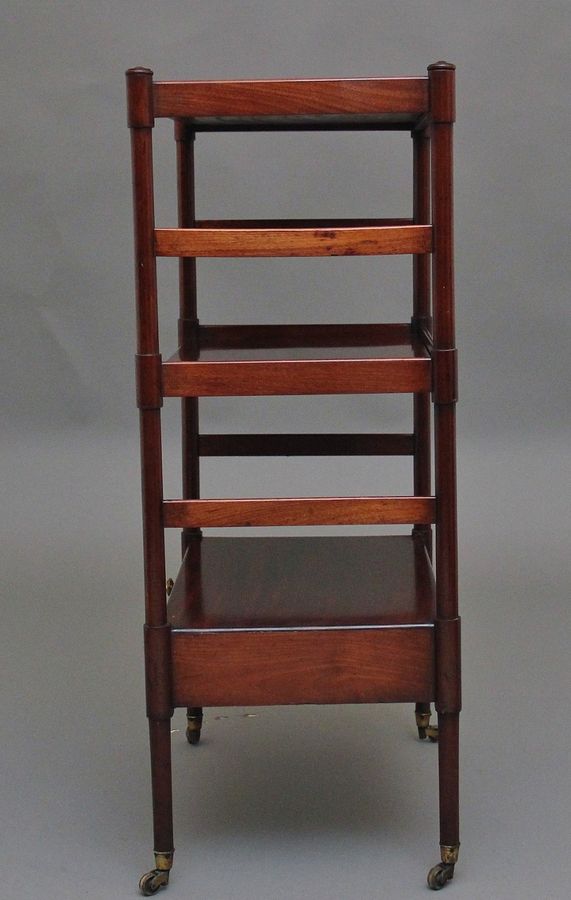 Antique Early 19th Century three tier mahogany side table