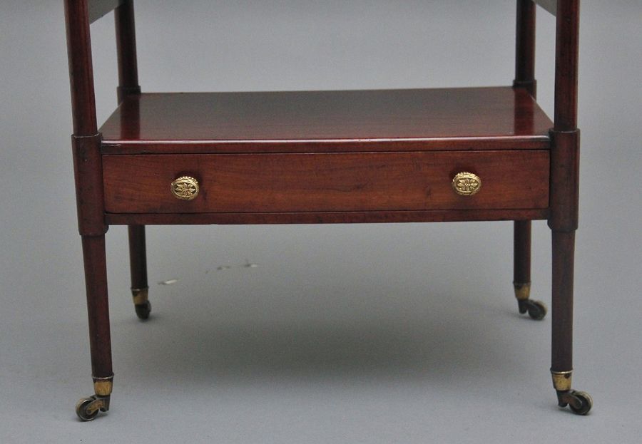 Antique Early 19th Century three tier mahogany side table