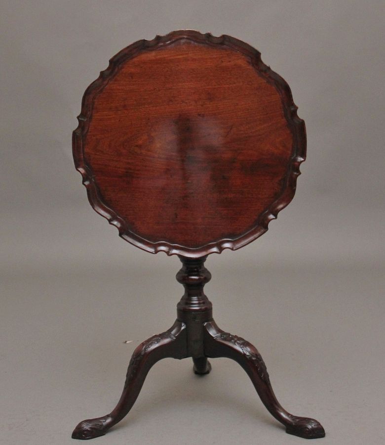 Antique 18th Century carved mahogany tripod table