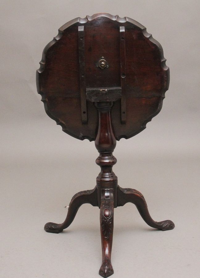 Antique 18th Century carved mahogany tripod table