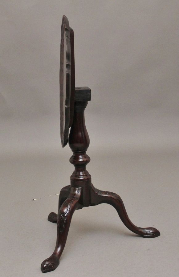 Antique 18th Century carved mahogany tripod table