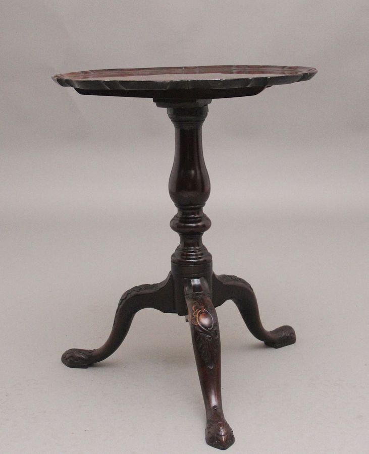 Antique 18th Century carved mahogany tripod table