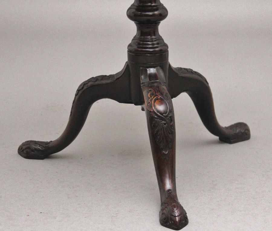 Antique 18th Century carved mahogany tripod table