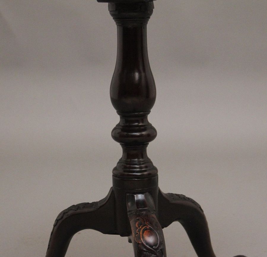 Antique 18th Century carved mahogany tripod table