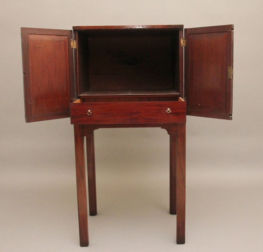 Antique Early 19th Century mahogany cabinet on stand