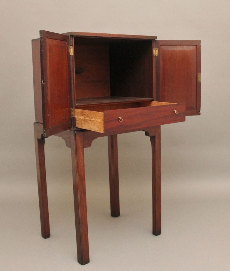 Antique Early 19th Century mahogany cabinet on stand