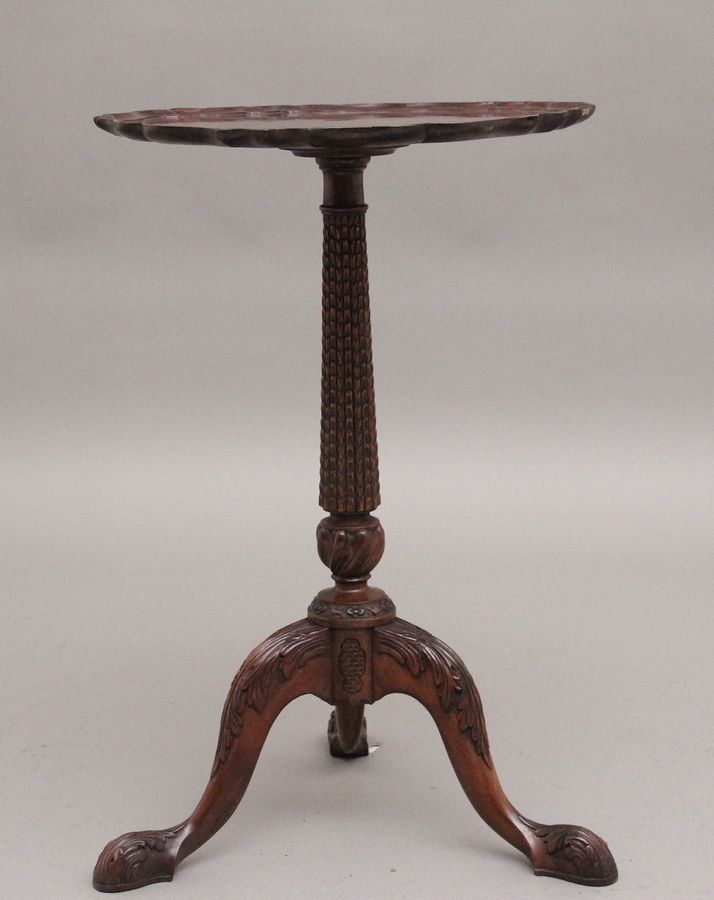 Antique Early 20th Century carved mahogany wine table