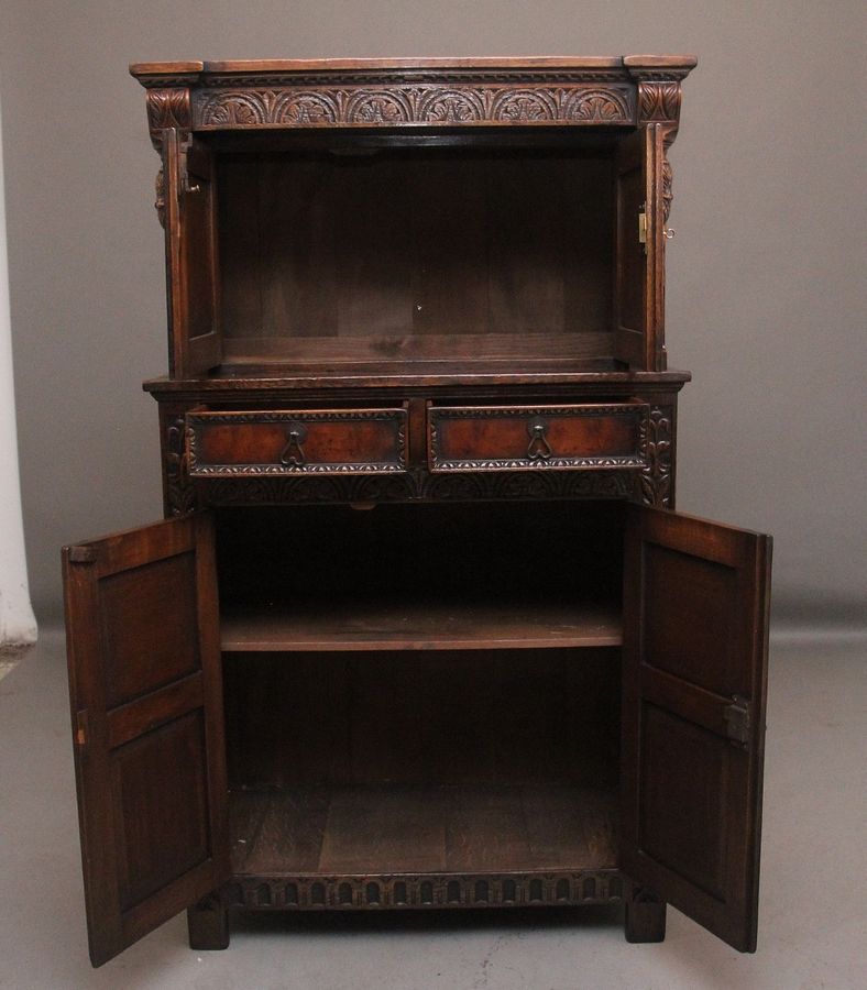 Antique Early 20th Century oak court cupboard