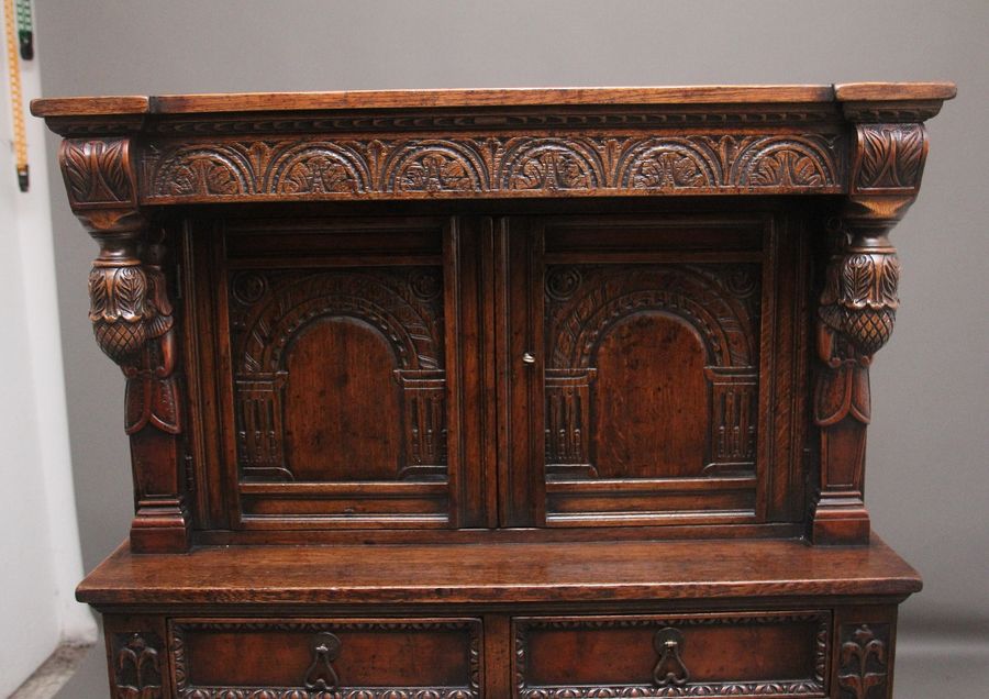 Antique Early 20th Century oak court cupboard