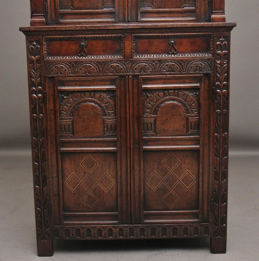 Antique Early 20th Century oak court cupboard