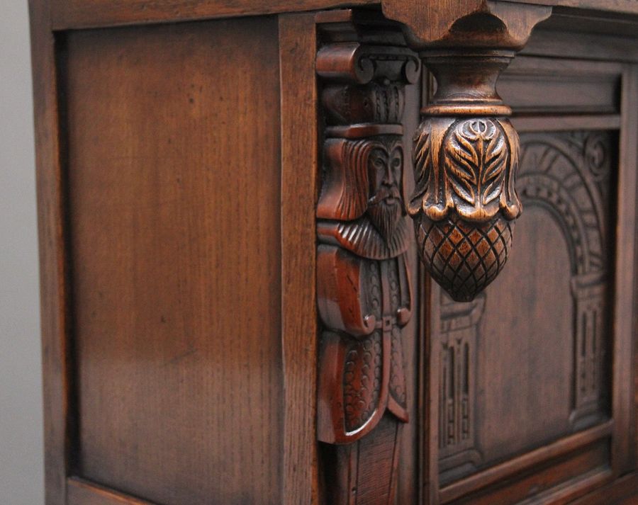 Antique Early 20th Century oak court cupboard