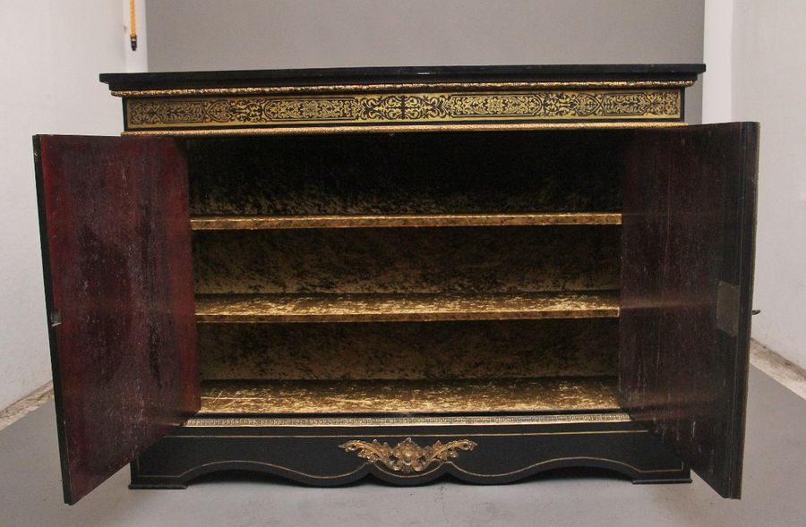 Antique 19th Century ebonised boulle cabinet