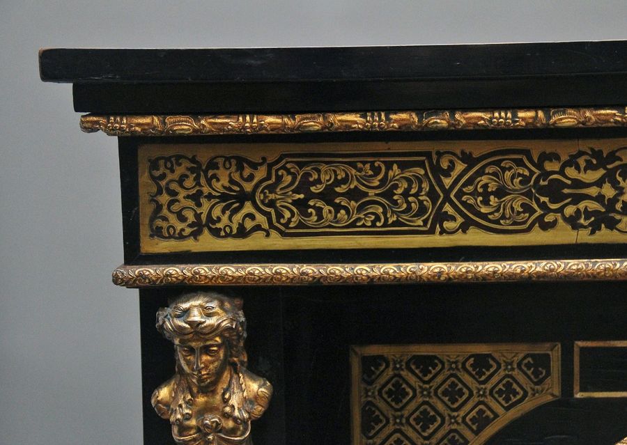 Antique 19th Century ebonised boulle cabinet