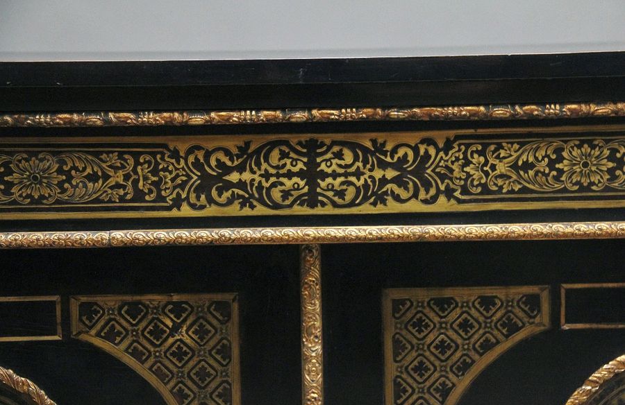 Antique 19th Century ebonised boulle cabinet