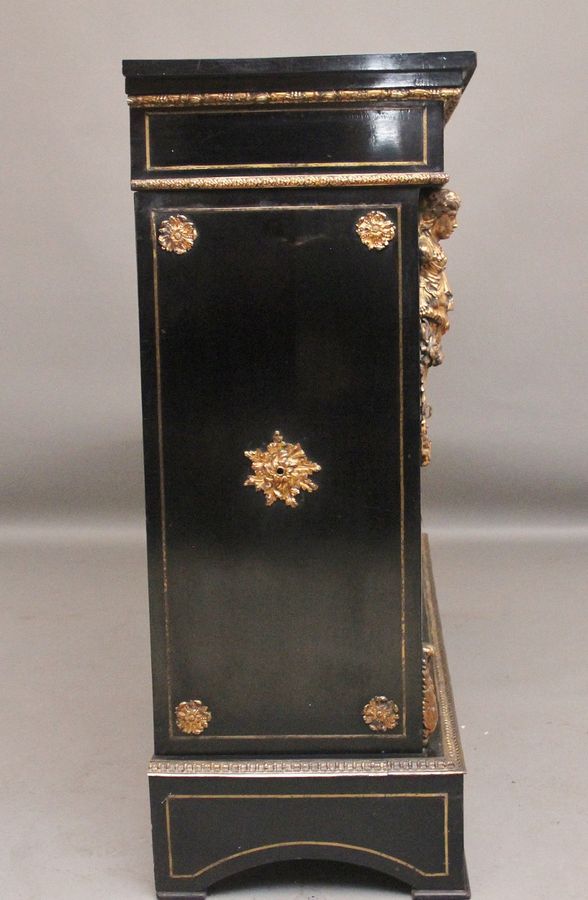 Antique 19th Century ebonised boulle cabinet