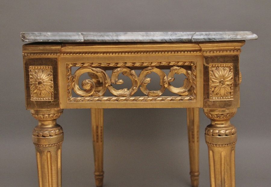 Antique A superb quality 18th Century Italian giltwood console table