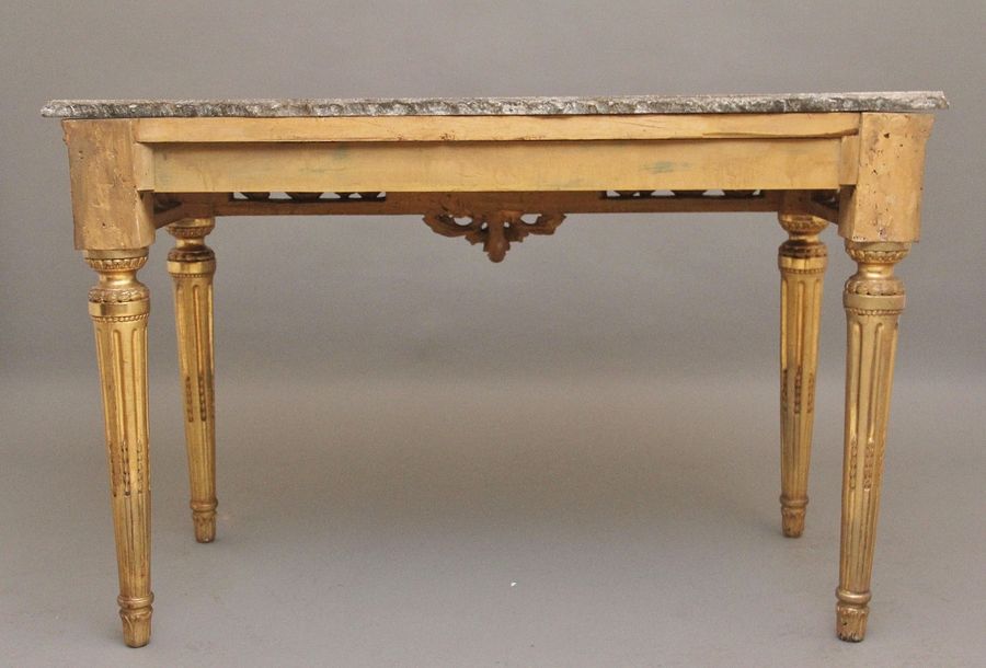 Antique A superb quality 18th Century Italian giltwood console table