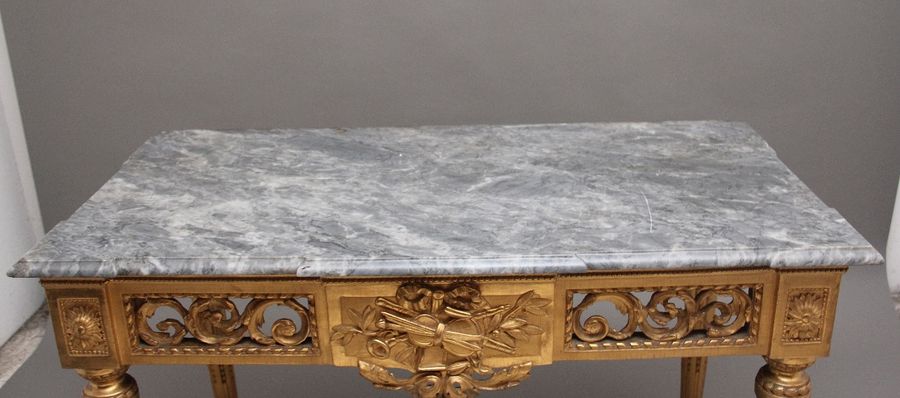 Antique A superb quality 18th Century Italian giltwood console table