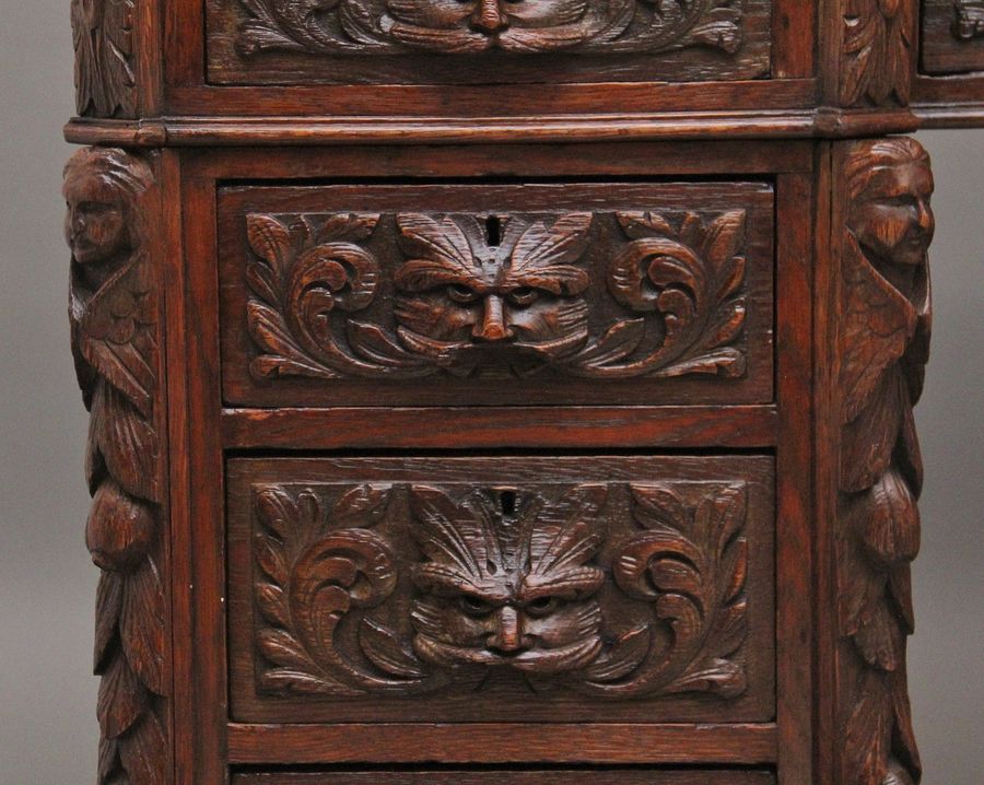 Antique 19th Century carved oak desk