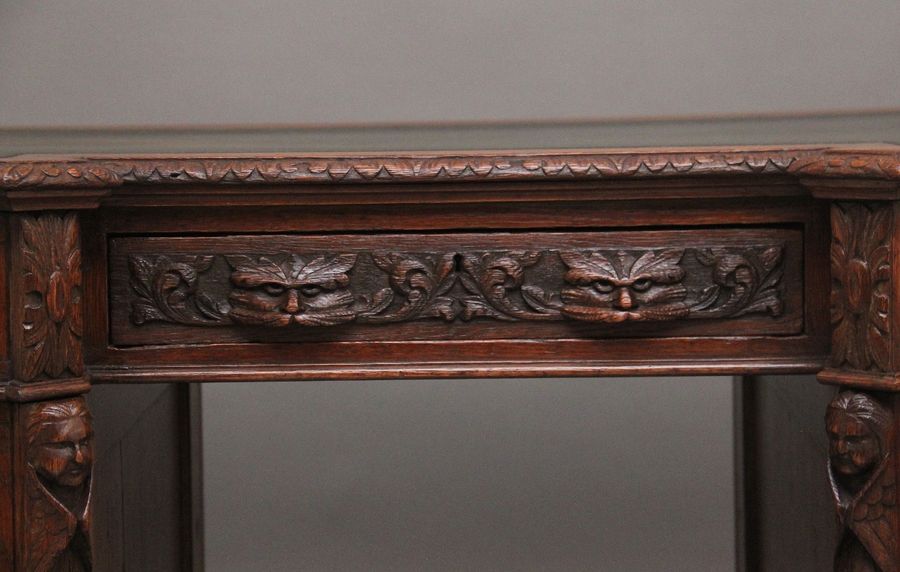 Antique 19th Century carved oak desk