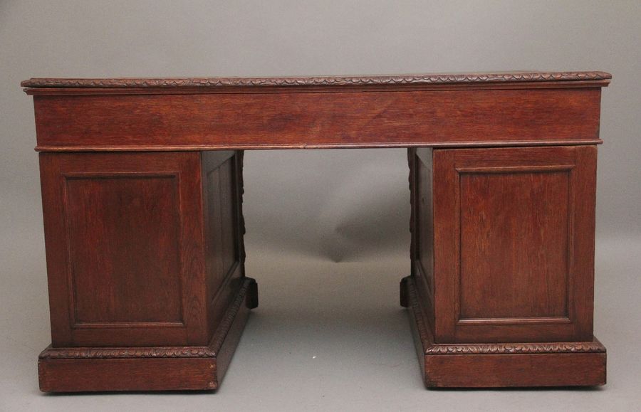 Antique 19th Century carved oak desk