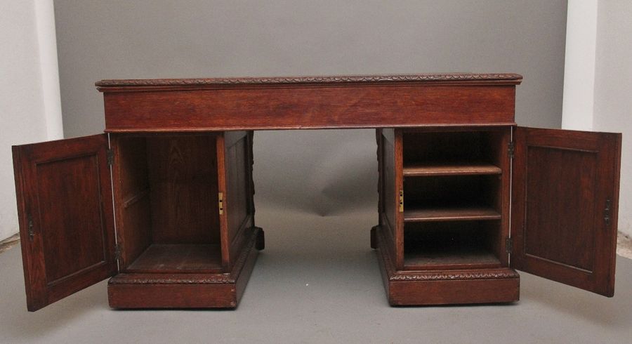 Antique 19th Century carved oak desk