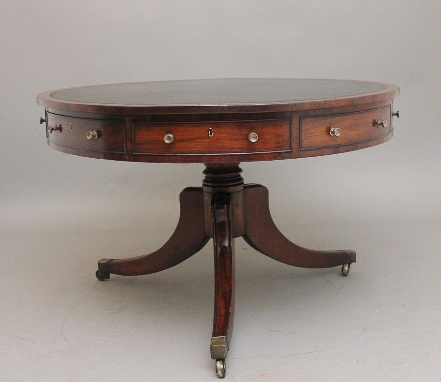 Early 19th Century mahogany drum table