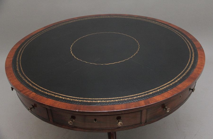 Antique Early 19th Century mahogany drum table