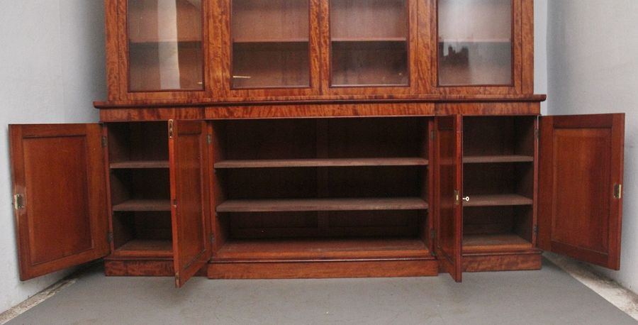 Antique large 19th Century mahogany breakfront bookcase