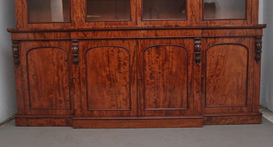 Antique large 19th Century mahogany breakfront bookcase