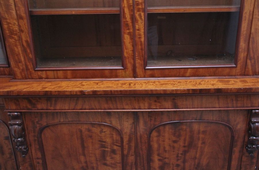 Antique large 19th Century mahogany breakfront bookcase