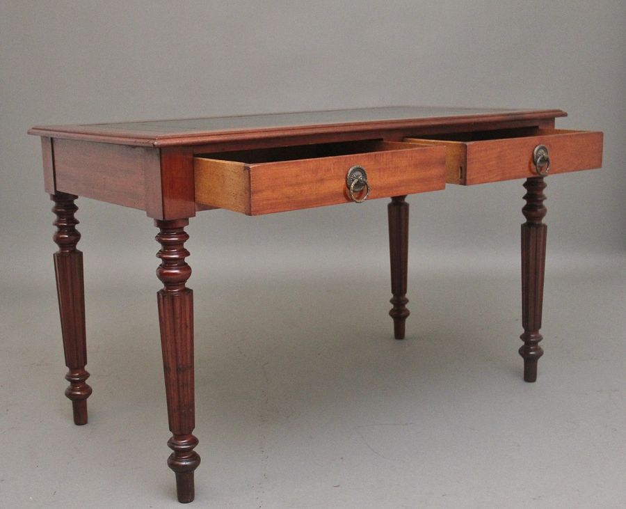 Antique 19th Century mahogany two drawer writing table