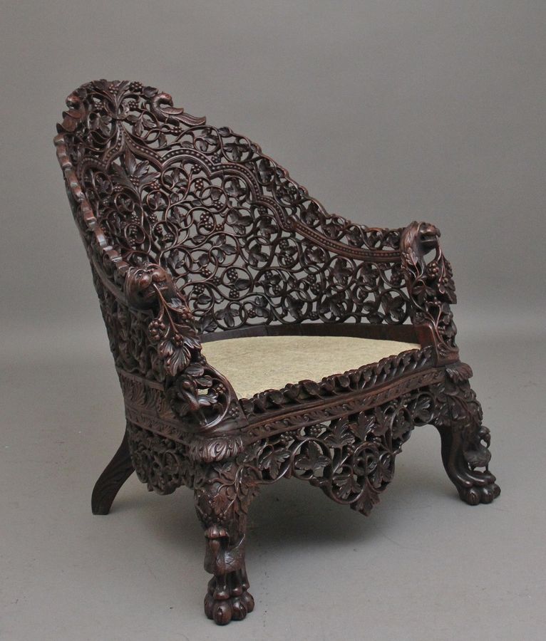 Antique 19th Century Anglo-Indian armchair