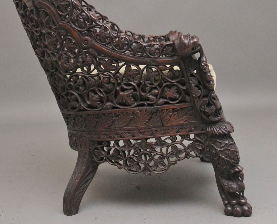 Antique 19th Century Anglo-Indian armchair