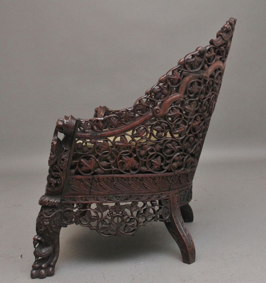 Antique 19th Century Anglo-Indian armchair