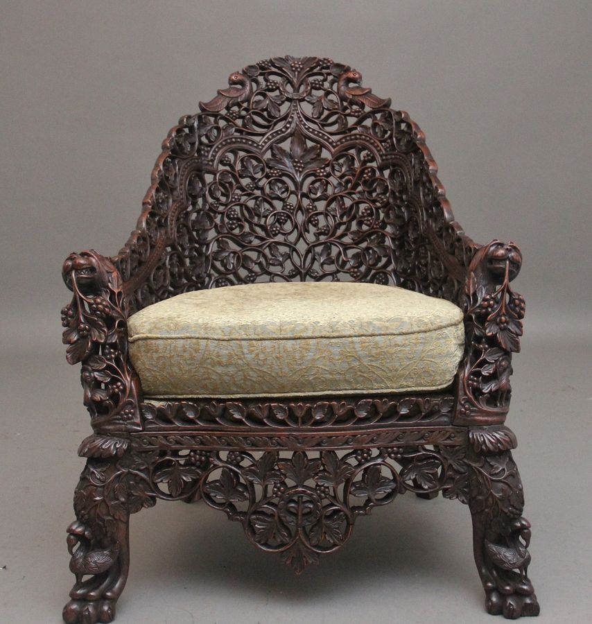 Antique 19th Century Anglo-Indian armchair