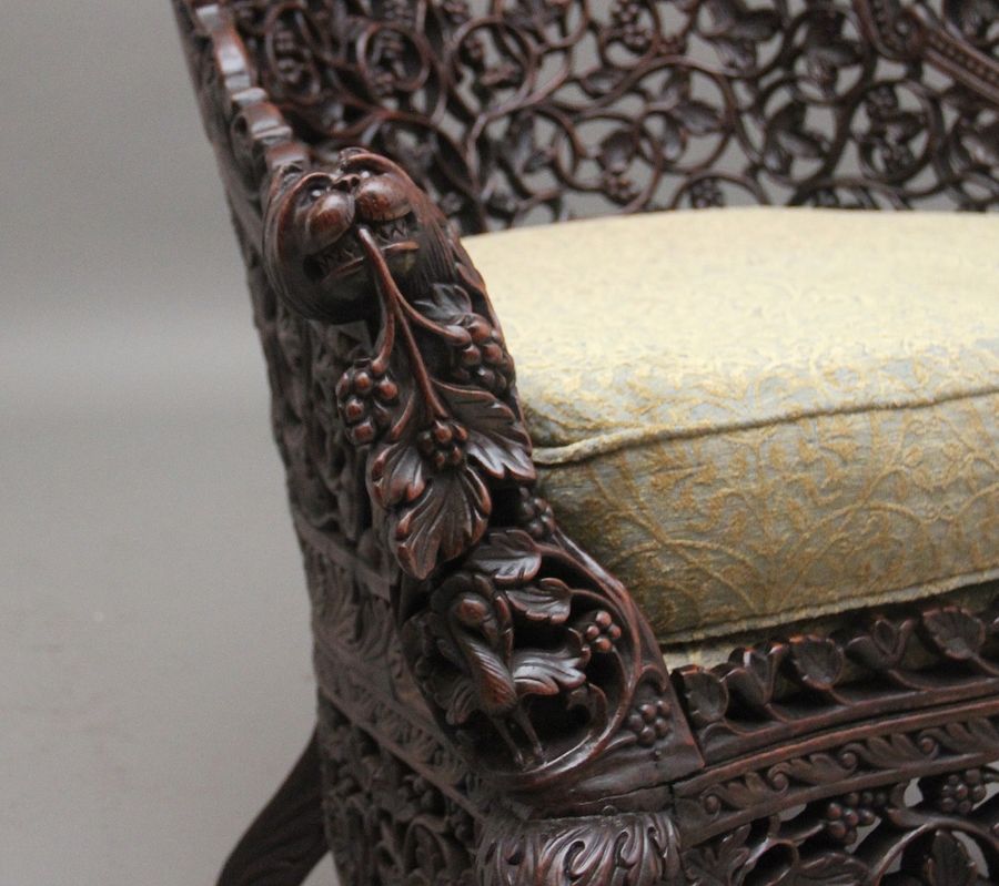 Antique 19th Century Anglo-Indian armchair