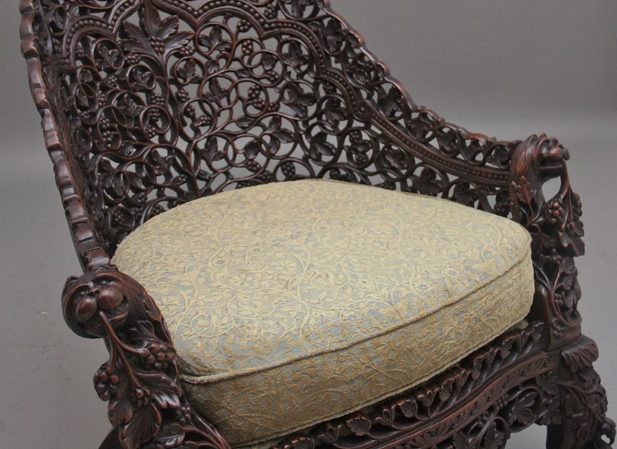 Antique 19th Century Anglo-Indian armchair