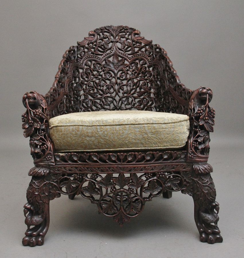 Antique 19th Century Anglo-Indian armchair