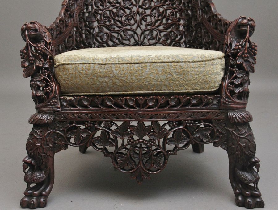 Antique 19th Century Anglo-Indian armchair