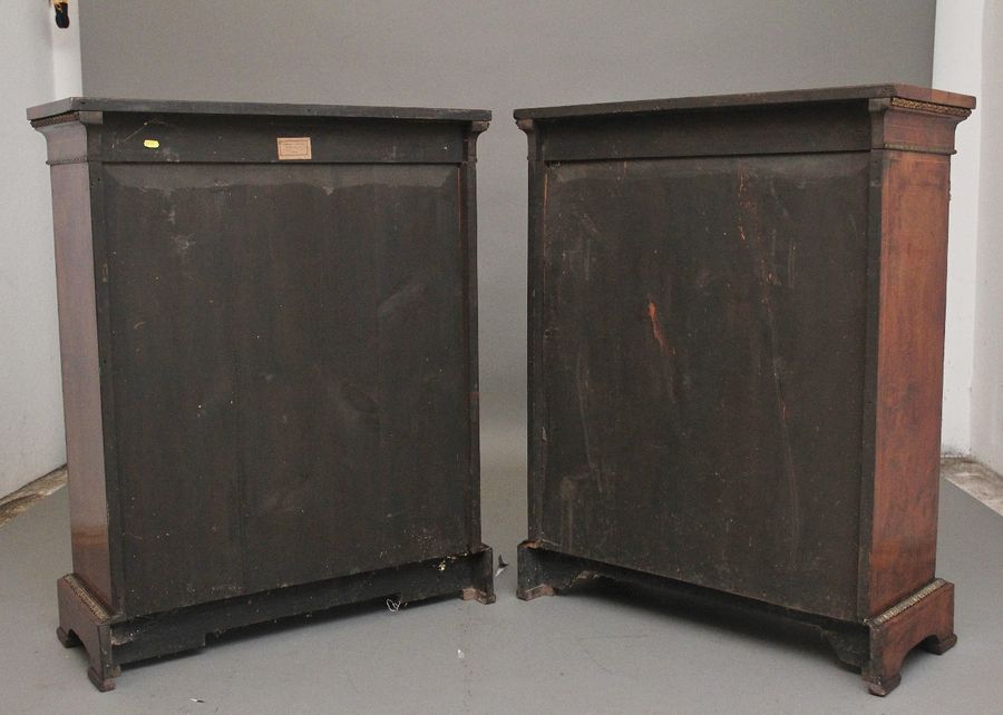 Antique Pair of 19th Century walnut pier cabinets by Edwards & Roberts