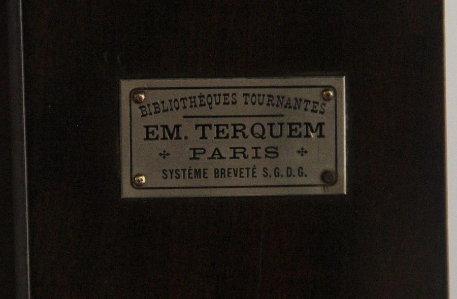 Antique 19th Century French mahogany and brass revolving bookcase