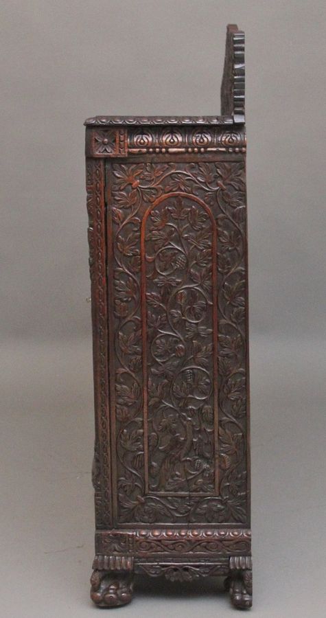 Antique 19th Century Anglo-Indian carved cabinet