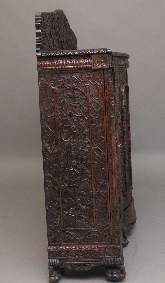 Antique 19th Century Anglo-Indian carved cabinet